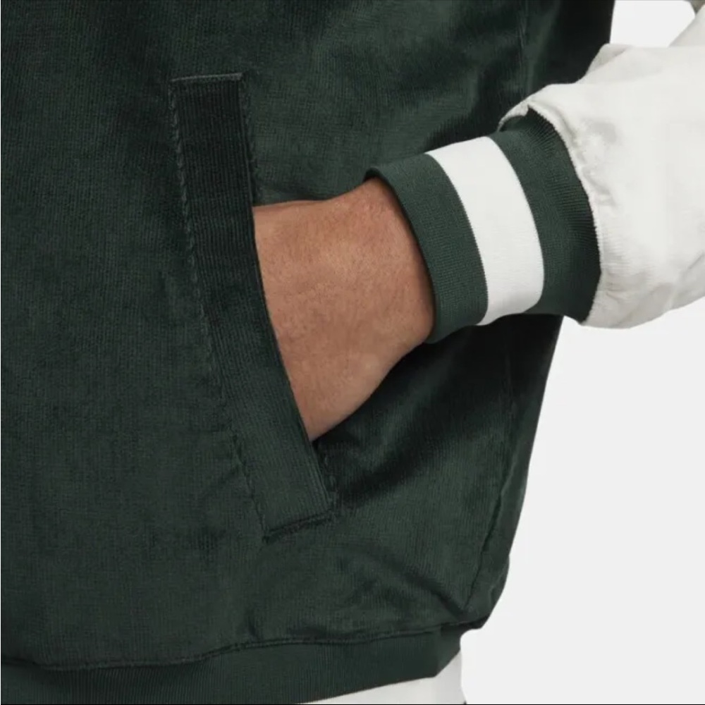 Nike Sport & Sanctuary Green/White Corduroy Bomber Jacket FB9972-397 Men’s - Picture 4 of 5